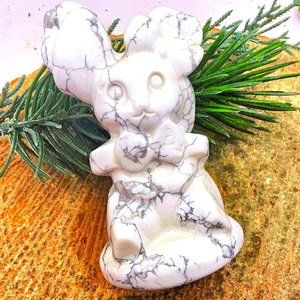 Adorable Nature Howlite Hand Carved Forest Spirit Decor Figure